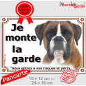 Boxer Fauve, plaque extérieure "Je Monte la Garde, risques périls" 2 tailles LUX D