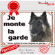 Berger Belge Tervueren tête, plaque portail extérieur "Je Monte la Garde, risques et périls" pancarte photo attention au chien