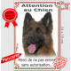 Berger Allemand Poils Longs ancien type, plaque portail verticale "Attention au Chien, pas sans autorisation" Altdeutsche