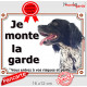 Epagneul Breton Noir et Blanc, Plaque portail "Je Monte la Garde, risques périls" panneau photo pancarte attention au chien