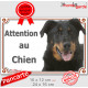 Berger de Beauce noir et feu tête, plaque portail extérieure "Attention au Chien" pancarte Beauceron photo
