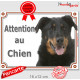 Berger de Beauce noir et feu tête, plaque portail extérieure "Attention au Chien" pancarte Beauceron photo