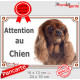 Cavalier King Charles Rouge Rubis Tête, plaque portail extérieur "Attention au Chien" pancarte photo panneau marron