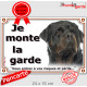 Rottweiler Sombre, plaque portail extérieur "Je Monte la Garde, risques et périls" pancarte rott attention au chien photo