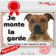 Staffie Fauve Tête, plaque portail extérieur "Je Monte la Garde, risques périls" Staffordshire Bull Terrier, staffy photo