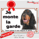 Setter Gordon tête, plaque portail "Je Monte la Garde, risques et périls" pancarte attention au chien panneau photo
