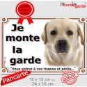 Labrador sable, plaque extérieur "Je Monte la Garde, risques périls" 2 tailles LUX D