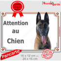 Berger Belge Malinois, plaque portail "Attention au Chien" 2 tailles LUX D