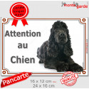 Cocker Anglais noir, plaque portail "Attention au Chien" 2 tailles LUX D