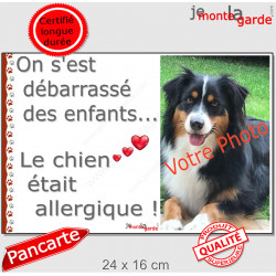 Photo Personnalisable, plaque portail "on s'est débarrassé des enfants, chien allergique" Attention au Chien bazardé gamin gosse