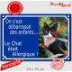 Photo Personnalisable, plaque humour bleue "On s'est débarrassé des enfants... le Chat était allergique !" balader gosse gamin