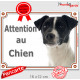 Jack Russell Blanc et Noir, plaque portail portail "Attention au Chien" panneau affiche pancarte photo