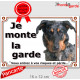 Beauceron Arlequin, plaque portail "Je Monte la Garde, risques et périls" Berger Beauce bleu merle pancarte attention au chien