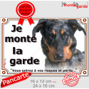 Beauceron Arlequin, plaque extérieure "Je Monte la Garde, risques périls" 2 tailles LUX D