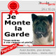 Akita Américain, plaque portail ECO "Je Monte la Garde, risques périls" panneau simple, pas cher mais durable