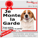 Beagle, plaque portail ECO "Je Monte la Garde, risques périls" panneau simple, pas cher mais durable
