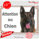 Berger Belge Malinois, panneau autocollant "Attention au Chien" Pancarte photo sticker adhésif