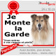 Colley fauve, plaque portail ECO "Je Monte la Garde, risques périls" panneau simple, pas cher mais durable
