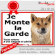 Shiba-Inu fauve, plaque portail extérieure ECO "Je Monte la Garde, risques périls" panneau simple, pas cher mais durable