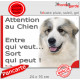 Plaque portail humour Montagne des Pyrénées "Attention au Chien, Entre qui veut, sort qui peut" photo patou drôle pancarte