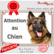 Berger Allemand noir et feu à poils longs Tête, plaque portail extérieur "Attention au Chien" pancarte panneau photo