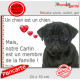 Carlin noir, plaque photo extérieur "Chien Membre de la Famille" pancarte coeur idée cadeau attention au chien