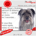 Labrit gris, plaque extérieure humour "distance Niche-Portail 3 secondes" 24 cm 3S