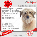 Labrit fauve, plaque extérieure humour "distance Niche-Portail 3 secondes" 24 cm 3S