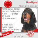 Setter Gordon, plaque extérieure humour "distance Niche-Portail 3 secondes" 24 cm 3S