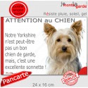 Plaque humour "Attention au Chien, le Yorkshire Terrier est une sonnette" 24 cm RNG