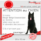Berger Belge Groenendael tête, plaque extérieure humour "Attention au Chien, Jetez Vous au Sol, courage" pancarte portail photo