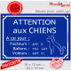 Plaque Portail bleue pluriel extérieur rue drôle "Attention aux Chiens, Nombre de Facteurs, Voleurs, Ballons" pancarte panneau
