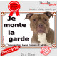 American Bully red nose Tête, plaque portail extérieure "Je Monte la Garde, risques périls" pancarte panneau photo