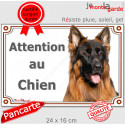 Berger Allemand poils longs, plaque extérieure "Attention au Chien" 24 cm LUX