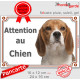 Beagle Elisabeth, Panneau portail extérieur "Attention au Chien" plaque affiche pancarte photo race