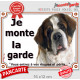 Saint-Bernard Tête, Plaque portail "Je Monte la Garde, risques périls" panneau photo pancarte St-Bernard pancarte