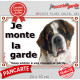Saint-Bernard Tête, Plaque portail "Je Monte la Garde, risques périls" panneau photo pancarte St-Bernard pancarte