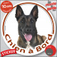 Berger Belge Malinois, sticker autocollant rond "Chien à Bord" Disque adhésif voiture photo