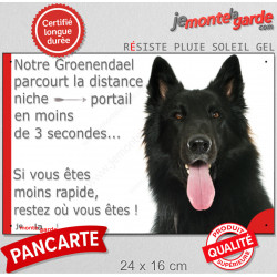 Groenendael, plaque humour "distance Niche - Portail 3 secondes" 24 cm 3SEC