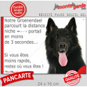 Groenendael, plaque humour "distance Niche - Portail 3 secondes" 24 cm 3SEC