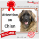 Berger Leonberg, plaque portail extérieure "Attention au Chien" pancarte panneau photo