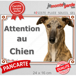 Lévrier Galgo Espagnol bringé, plaque extérieure "Attention au Chien" 24 cm LUX