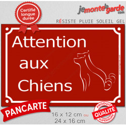 Plaque Portail extérieur "Attention aux Chiens" Rue Bordeaux pluriel 2 tailles D