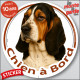 Basset Hound tricolore Tête, sticker rond "Chien à Bord" Disque photo autocollant Hund voiture