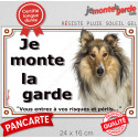 Colley Fauve, plaque portail "Je Monte la Garde, risques périls" 24 cm LUXE