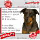 Beauceron Arlequin, Plaque Portail extérieur "distance niche-portail 3 secondes" photo berger Beauce Harlequin bleu merle 