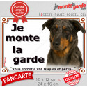 Beauceron Arlequin, plaque extérieure "Je Monte la Garde, risques périls" 3 tailles LUX D
