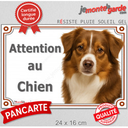Berger Américain Miniature tricolore rouge, plaque portail "Attention au Chien" pancarte photo panneau aussie TOY australien