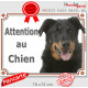 Berger de Beauce noir et feu tête, plaque portail extérieure "Attention au Chien" pancarte Beauceron photo