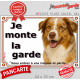 Berger Australien Rouge Merle, Plaque portail "Je Monte la Garde, risques périls" aussie pancarte Attention au Chien photo